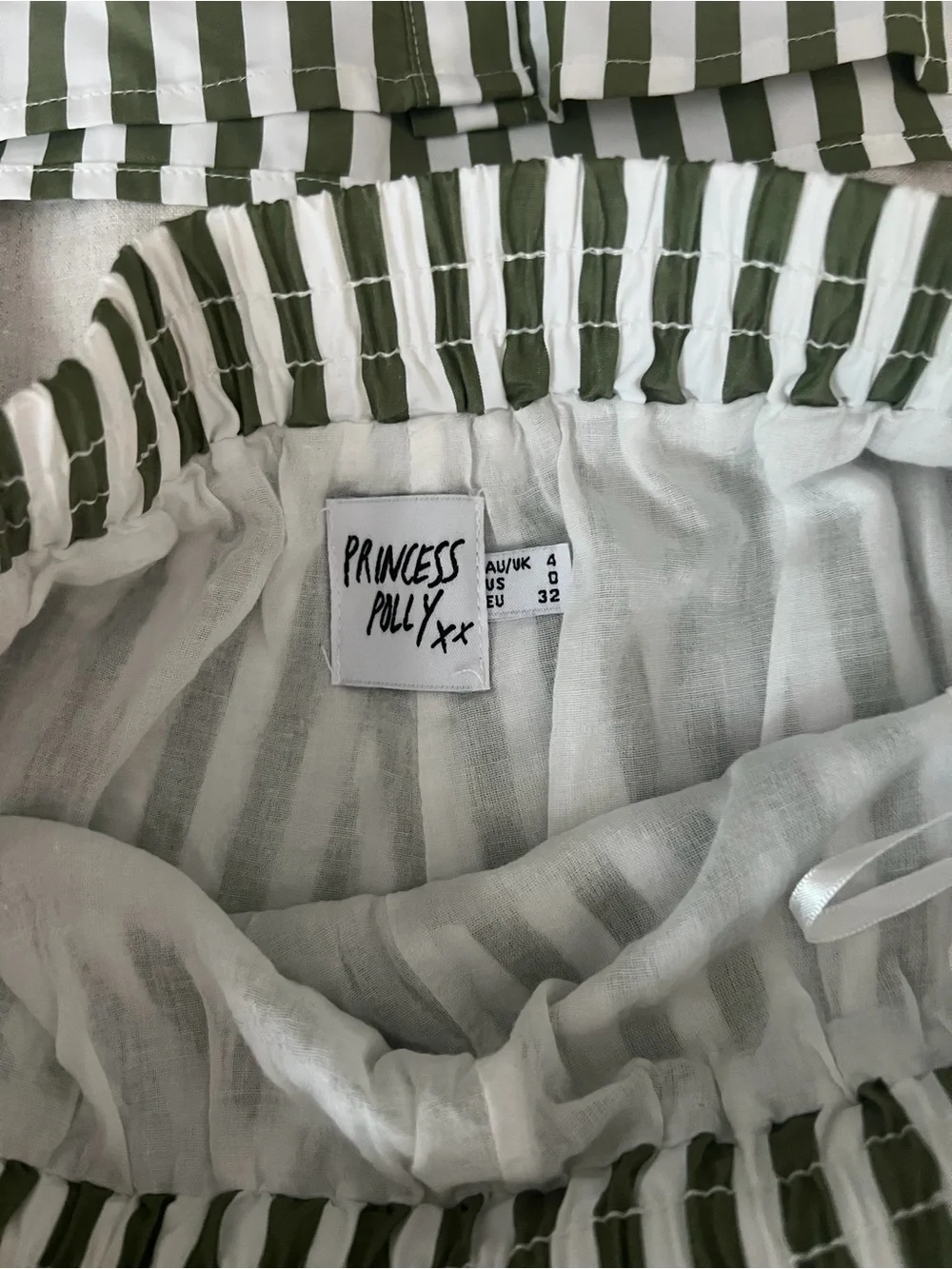 Princess Polly Olive Green and White Striped Set